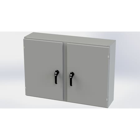 Saginaw Control & Engineering 3 Point Latch with Padlock/Keylock Handle Electrical Enclosures, 30 in H, 10 in D, 42 in W SCE-30EL4210WFLP